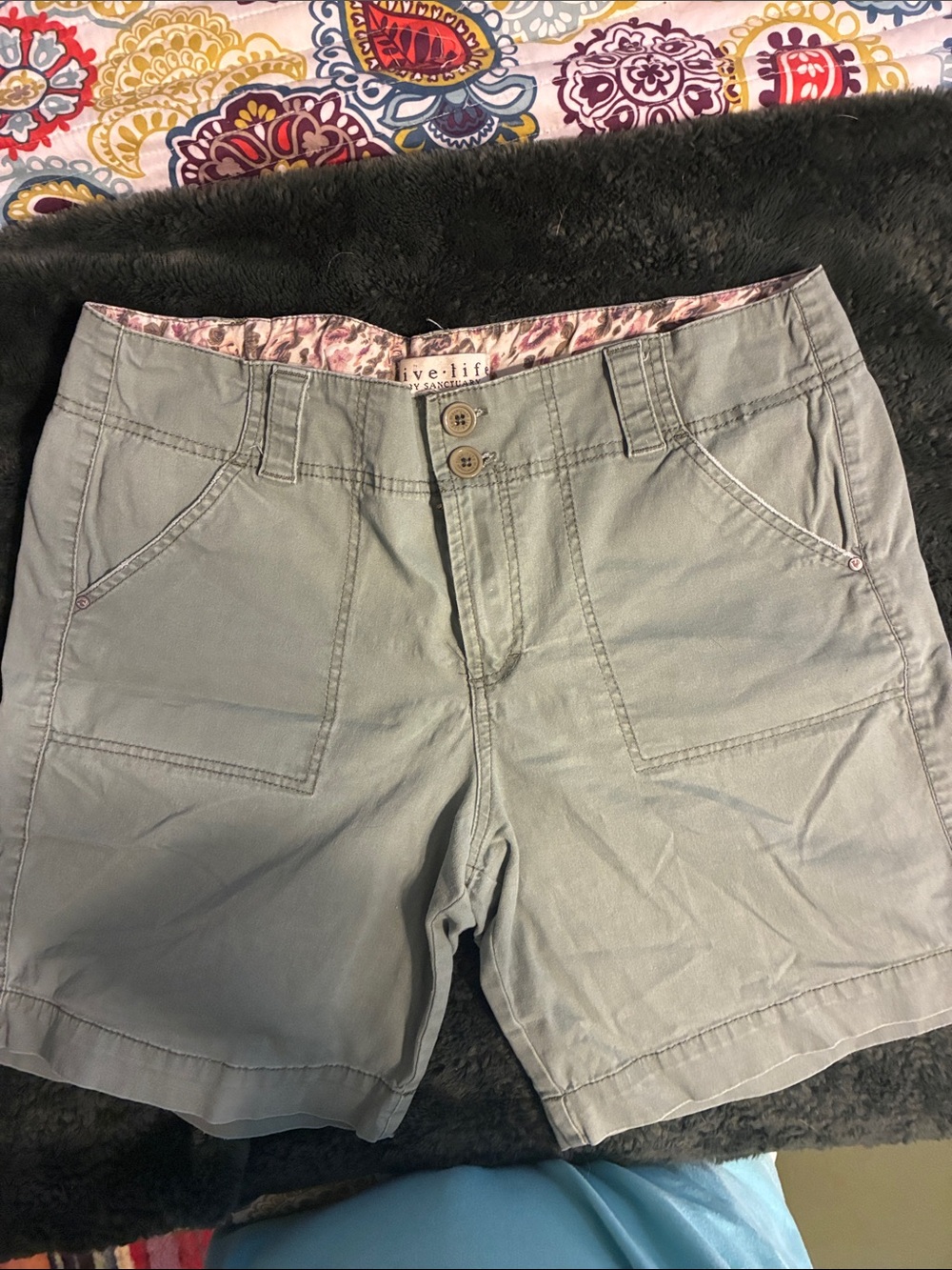 Sanctuary Light Sage Utility Bermuda Shorts
